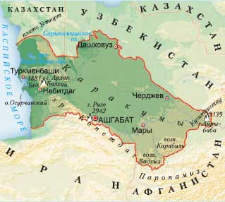 карта Туркмении